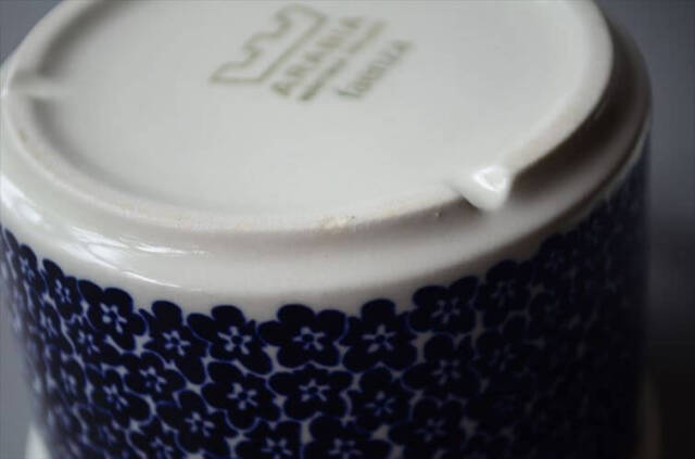 希少! ARABIA アラビア faenza カップ&ソーサー Lサイズ ブルー ファエンツァ 北欧 食器 フィンランド 陶器 ヴィンテージ_250428