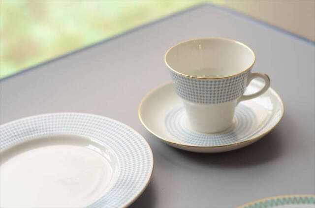 ARABIA アラビア Rio カップ&ソーサー blue リオ 北欧食器 フィンランド Raija Uosikkinen 陶器 北欧 ヴィンテージ_261006