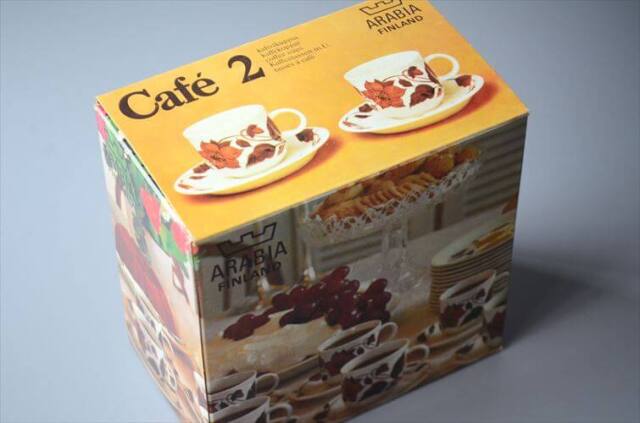 ARABIA Cafe 箱付き 2客セット カップ＆ソーサー アラビア カフェ 北欧食器 フィンランド 陶器 北欧 ヴィンテージ_250603