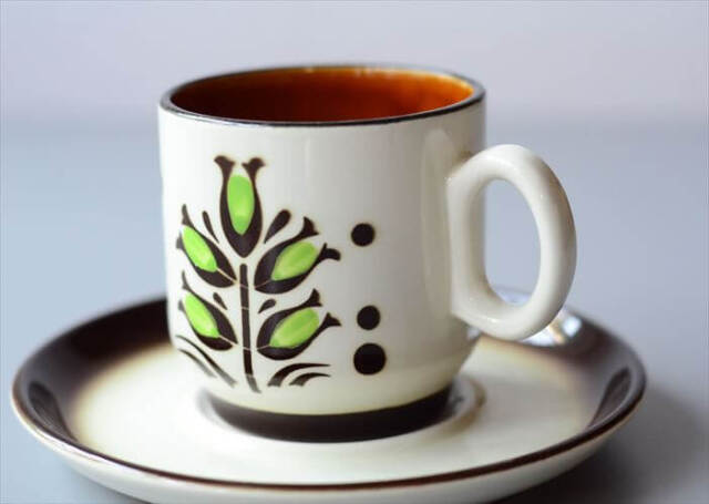 メキシコ　アンティーク　陶器　ティーカップ　レア　ヴィンテージ ベルギー製 BOCH ボッホ レアパターン すずらん柄 カップ