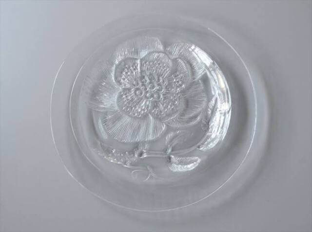 フィンランド製 Nuutajarvi ARABIA Pioni 26cm ガラスプレート ヌータヤルヴィ アラビア ピオニ Oiva Toikka ヴィンテージ_250613