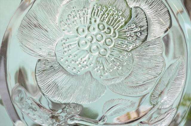 フィンランド製 Nuutajarvi ARABIA Pioni 26cm ガラスプレート ヌータヤルヴィ アラビア ピオニ Oiva Toikka ヴィンテージ_250613