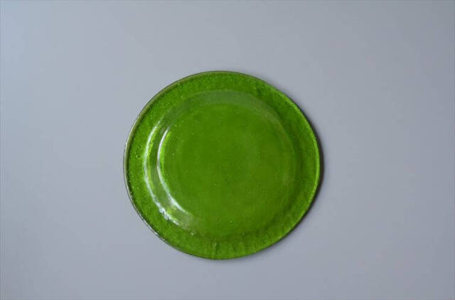 フィンランド製 Humppila Talonpoika グリーンガラスのプレート 16cm フンピラ Lasi 北欧 お皿 食器 ヴィンテージ