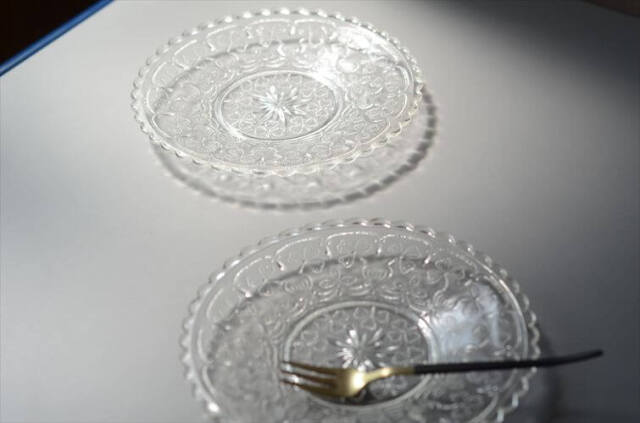 フィンランド製 Nuutajarvi Apila ガラスプレート φ16cm