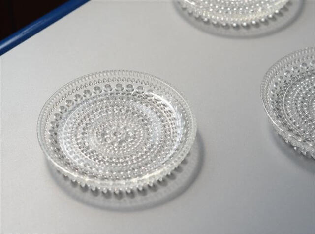 Nuutajarvi ヌータヤルヴィ Arabia時代 ヴィンテージ カステヘルミ ガラス豆皿 8.5cm ミニプレート Kastehelmi Oiva Toikka 北欧