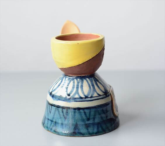 カップ　サカナ　陶器　オブジェ　置物　インテリア　工芸品　美術品　A1515 IwaiLoft かわいい鴨さん かも 置物 陶器 茶寵 手作り オブジェ