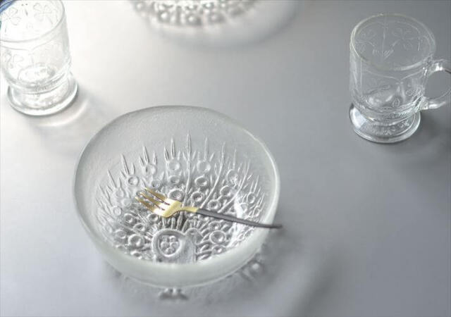 フィンランド製 Humppila 孔雀のガラスボウル 14cm Riikinkukko Peacock クジャク フンピラ 北欧 ヴィンテージ