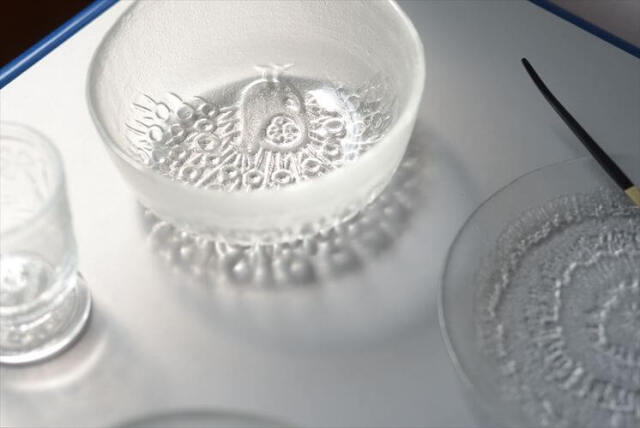 フィンランド製 Humppila 孔雀のガラスボウル 14cm Riikinkukko Peacock クジャク フンピラ 北欧 ヴィンテージ