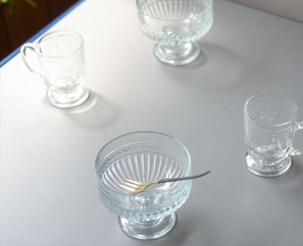 フィンランド製 Riihimaen Lasi Olga 脚付きボウル 10cm 1970年代 リーヒマエンラシ アイス デザート カップ 北欧 ヴィンテージ