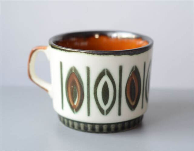 アンティーク 陶器 1960～70年代 ベルギー製 ヴィンテージ BOCH Delta Ellipse カップ