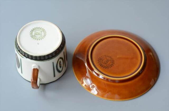 1960～70年代 ベルギー製 ヴィンテージ BOCH Delta Ellipse カップ&ソーサー ボッホ デルタ 磁器 陶器 アンティーク 食器_250730
