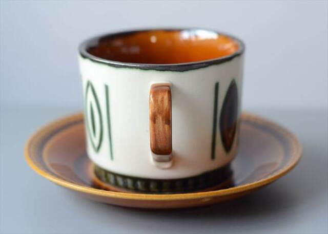 1960～70年代 ベルギー製 ヴィンテージ BOCH Delta Ellipse カップ&ソーサー ボッホ デルタ 磁器 陶器 アンティーク 食器_250730