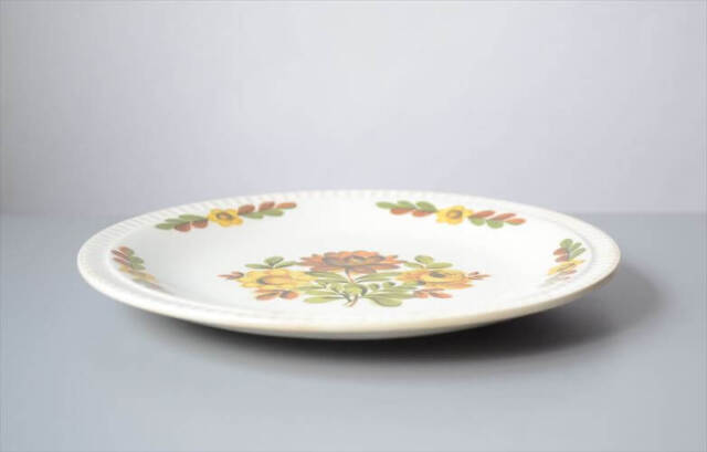 1950～60年代頃 ベルギー製 BOCH ボッホ Delta Asteriola 19cm プレート お皿 磁器 陶器 アンティーク ヴィンテージ_250731