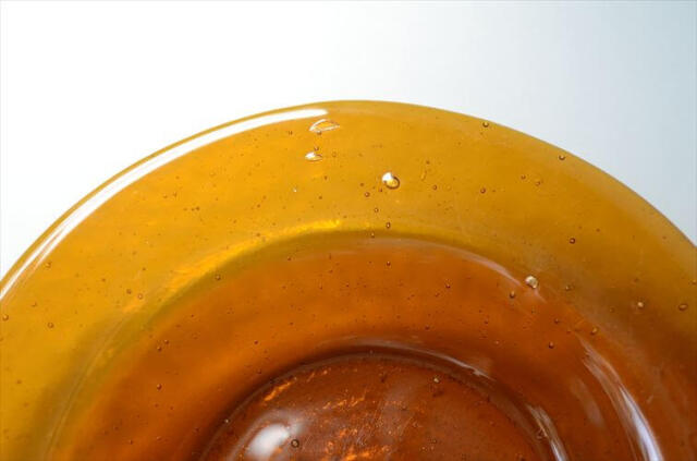 フィンランド製 Humppila Talonpoika アンバーガラス 22.5cm パスタープレート フンピラ タロンポイカ 北欧 ブラウン お皿 ヴィンテージ 