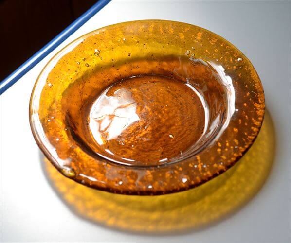 フィンランド製 Humppila Talonpoika アンバーガラス 22.5cm パスタープレート フンピラ タロンポイカ 北欧 ブラウン お皿 ヴィンテージ 