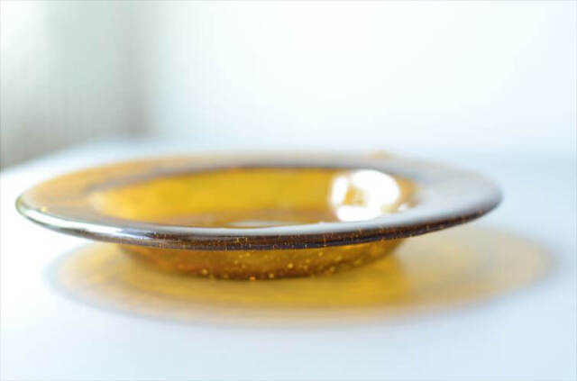 フィンランド製 Humppila Talonpoika アンバーガラス 22.5cm パスタープレート フンピラ タロンポイカ 北欧 ブラウン お皿 ヴィンテージ 