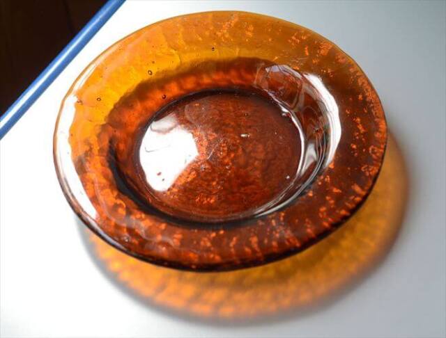 フィンランド製 Humppila Talonpoika アンバーガラス 22.5cm パスタープレート フンピラ タロンポイカ 北欧 ブラウン お皿 ヴィンテージ 