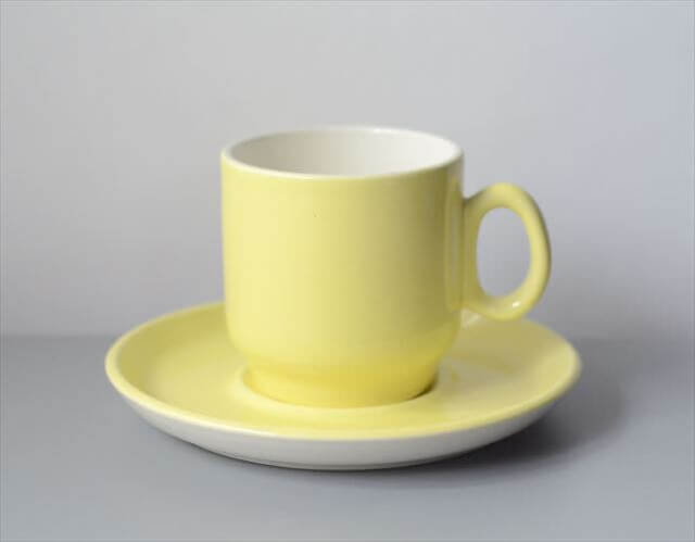 1950～70年代 ベルギー製 BOCH ボッホ Les Pastels レモンイエロー カップ&ソーサー 磁器 陶器 アンティーク ヴィンテージ_250904
