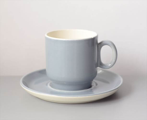 1950～70年代 ベルギー製 BOCH ボッホ Les Pastels グレー カップ&ソーサー 磁器 陶器 アンティーク ヴィンテージ_250904