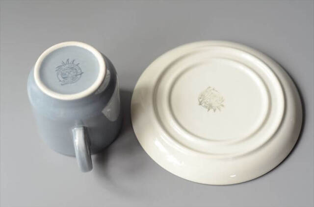 1950～70年代 ベルギー製 BOCH ボッホ Les Pastels グレー カップ&ソーサー 磁器 陶器 アンティーク ヴィンテージ_250904