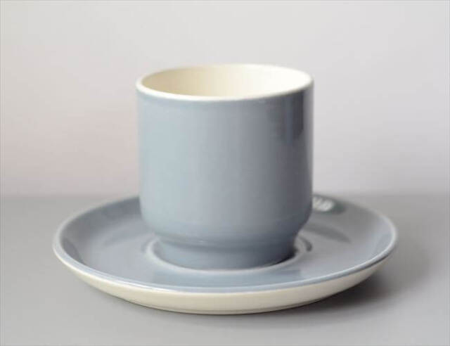 1950～70年代 ベルギー製 BOCH ボッホ Les Pastels グレー カップ&ソーサー 磁器 陶器 アンティーク ヴィンテージ_250904