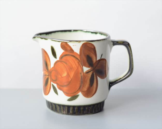 ベルギー製 BOCH ボッホ Argenteuil ブラウン クリーマー ミルクジャグ アルジャントゥイユ 陶器 アンティーク ヴィンテージ_250908