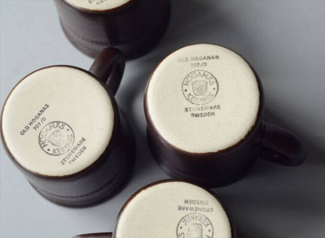 スウェーデン製 HOGANAS KERAMIK デミタスカップ 4個セット ホガナス