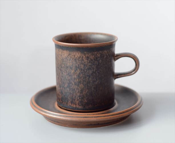 ARABIA アラビア ルスカ カップ＆ソーサー Ruska 7.5cm高 小サイズ 食器 フィンランド 陶器 北欧 ヴィンテージ アンティーク_250922