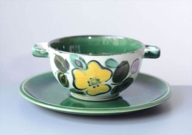 1960～70年代 ベルギー製 BOCH In the mood スープカップ&ソーサー ボッホ 陶器 アンティーク ヴィンテージ_251015