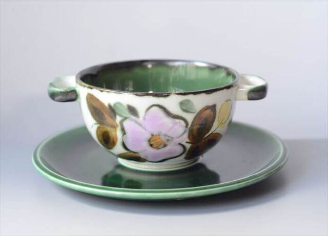 1960～70年代 ベルギー製 BOCH In the mood スープカップ&ソーサー ボッホ 陶器 アンティーク ヴィンテージ_251015