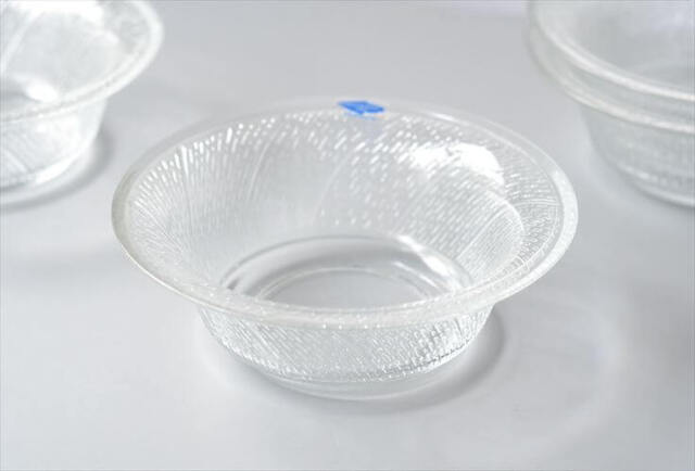 ラベル付! フィンランド製 Nuutajarvi Lastu ガラスボウル φ14cm