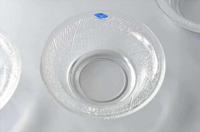 ラベル付! フィンランド製 Nuutajarvi Lastu ガラスボウル φ14cm