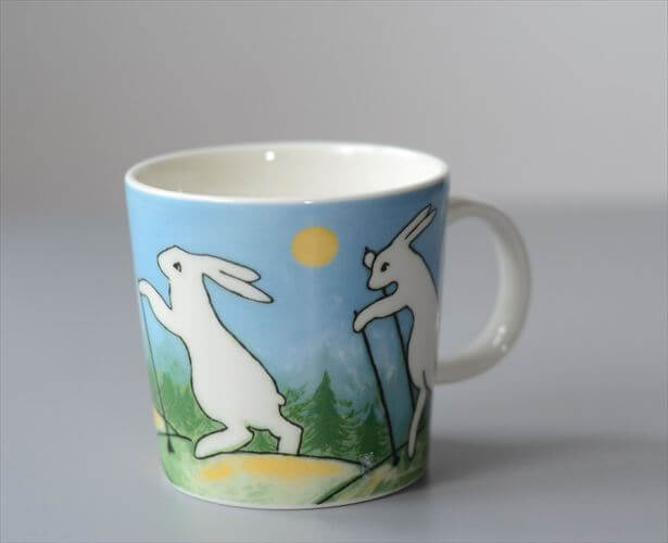ARABIA Helja Liukko-Sundstrom Nordic Walking Bunny マグカップ
