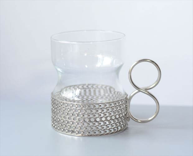 iittala イッタラ Tsaikka ツァイッカ グラスカップ クリア×シルバー ホルダー ガラス 北欧 ヴィンテージ_251128