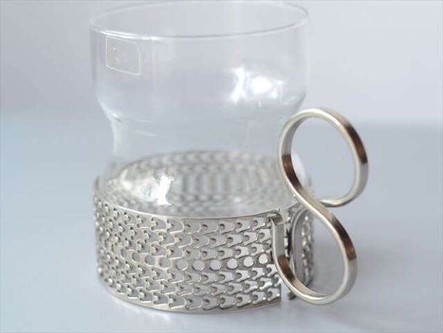 iittala イッタラ Tsaikka ツァイッカ グラスカップ クリア×シルバー ホルダー ガラス 北欧 ヴィンテージ_251128