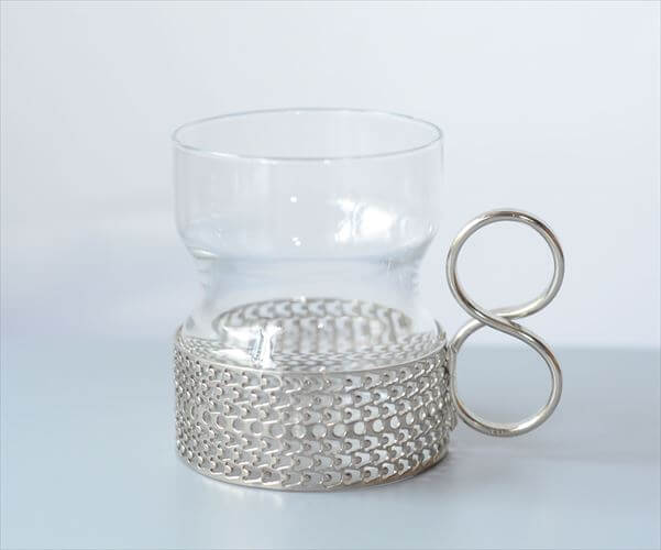 iittala イッタラ Tsaikka ツァイッカ グラスカップ クリア×シルバー ホルダー ガラス 北欧 ヴィンテージ_251128