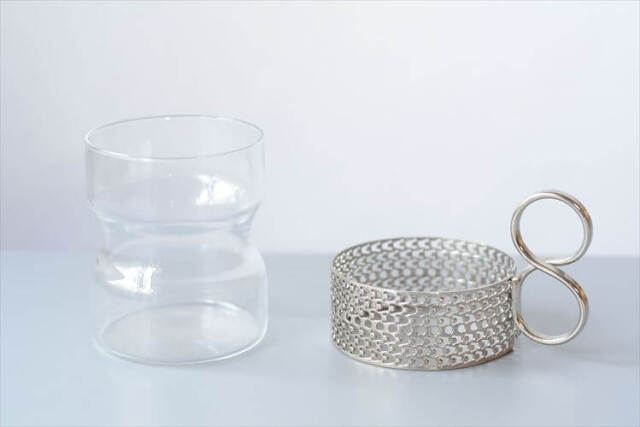 iittala イッタラ Tsaikka ツァイッカ グラスカップ クリア×シルバー ホルダー ガラス 北欧 ヴィンテージ_251128