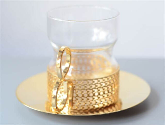 iittala イッタラ Tsaikka ツァイッカ 24Karaatti グラスカップ&ソーサー クリア×ゴールドホルダー ガラス 北欧 _251128