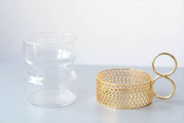 iittala イッタラ Tsaikka ツァイッカ 24Karaatti グラスカップ&ソーサー クリア×ゴールドホルダー ガラス 北欧 _251128