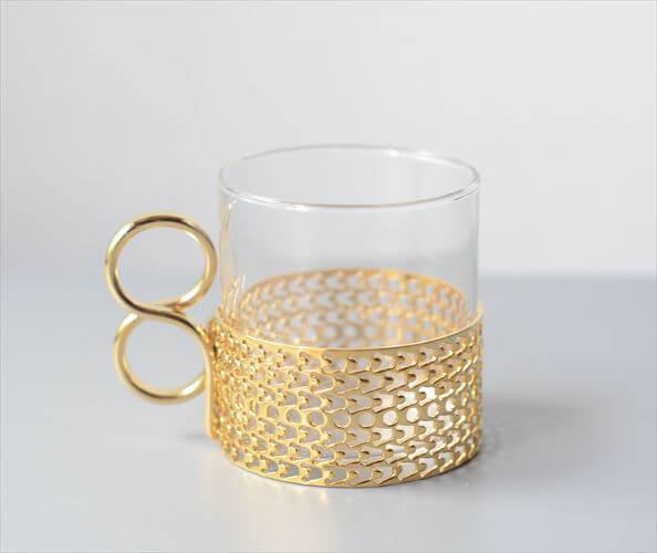 iittala イッタラ Tsaikka ツァイッカ 24Karaatti エスプレッソカップ ミニカップ クリア×ゴールドホルダー ガラス 北欧 _251128