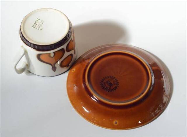 ベルギー製 BOCH ボッホ レアシリーズ Mosquee カップ&ソーサー ヴィンテージ 磁器 陶器 食器 アンティーク_260107