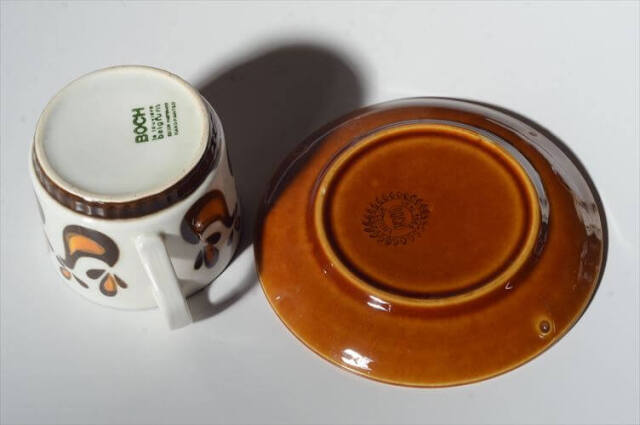 ベルギー製 BOCH ボッホ レアシリーズ 鳥柄 カップ&ソーサー ヴィンテージ 磁器 陶器 食器 アンティーク_260107
