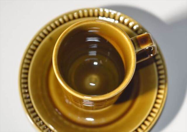 ベルギー製 BOCH Ascot khaki green カップ&ソーサー ヴィンテージ 食器 アンティーク_260107