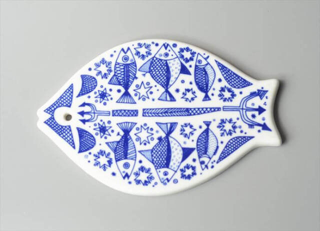 ノルウェー製 Porsgrund 魚型 チーズボード カッティングボード ポシュグルン 磁器 フィッシュ 北欧 アンティーク ヴィンテージ