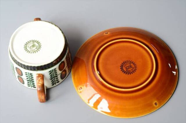1960～70年代 ベルギー製 BOCH NOIX スープカップ&ソーサー ノア