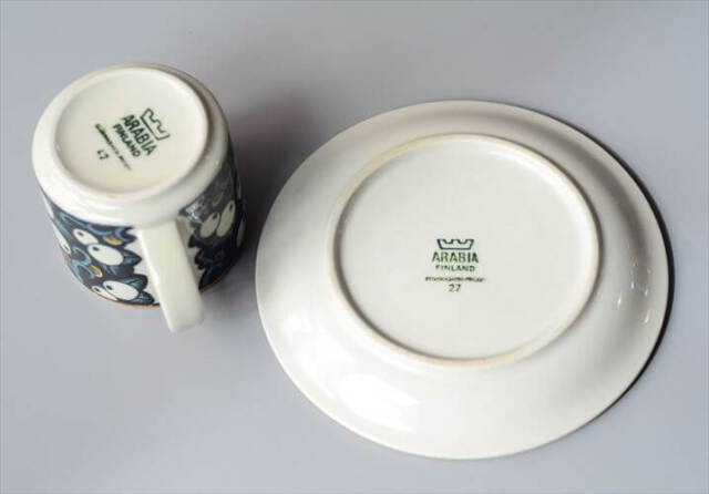 ARABIA アラビア Taika カップ&ソーサー 6cm高 タイカ 北欧食器 フィンランド ヴィンテージ アンティーク_250218