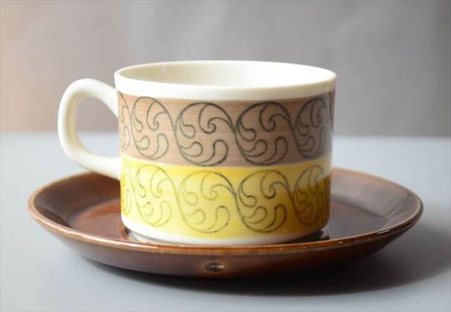 スウェーデン製 Gefle EK カップ＆ソーサー ゲフレ エーク Upsara Ekeby 北欧食器 磁器 陶器 アンティーク_260312