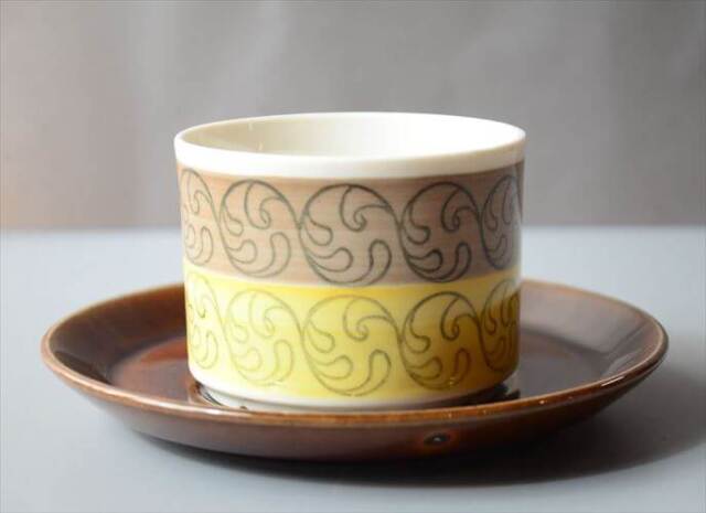 スウェーデン製 Gefle EK カップ＆ソーサー ゲフレ エーク Upsara Ekeby 北欧食器 磁器 陶器 アンティーク_260312