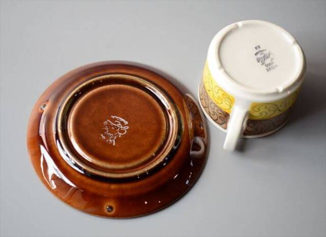 スウェーデン製 Gefle EK カップ＆ソーサー ゲフレ エーク Upsara Ekeby 北欧食器 磁器 陶器 アンティーク_260312