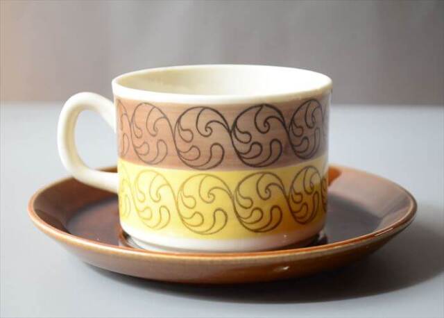 スウェーデン製 Gefle EK カップ＆ソーサー ゲフレ エーク Upsara Ekeby 北欧食器 磁器 陶器 アンティーク_260312